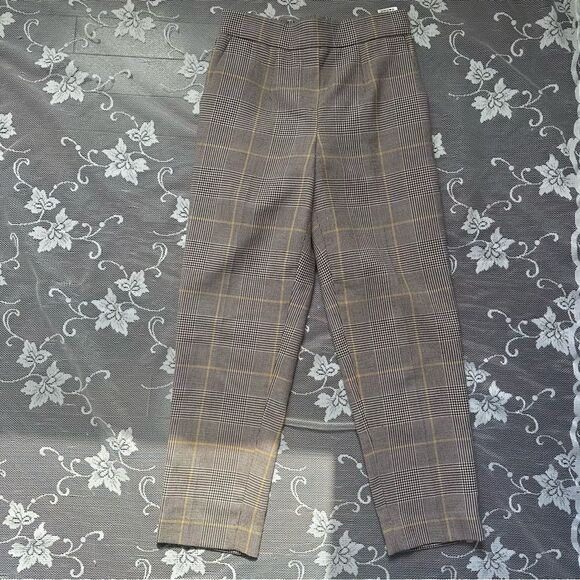 Aritzia Babaton Plaid Check Conan Pull On Crop Pant Sz 0 - Picture 4 of 14